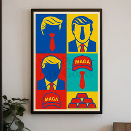 Bold Pop Art Poster Celebrating Contemporary Political Commentary PosterGoat