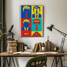 Bold Pop Art Poster Celebrating Contemporary Political Commentary PosterGoat