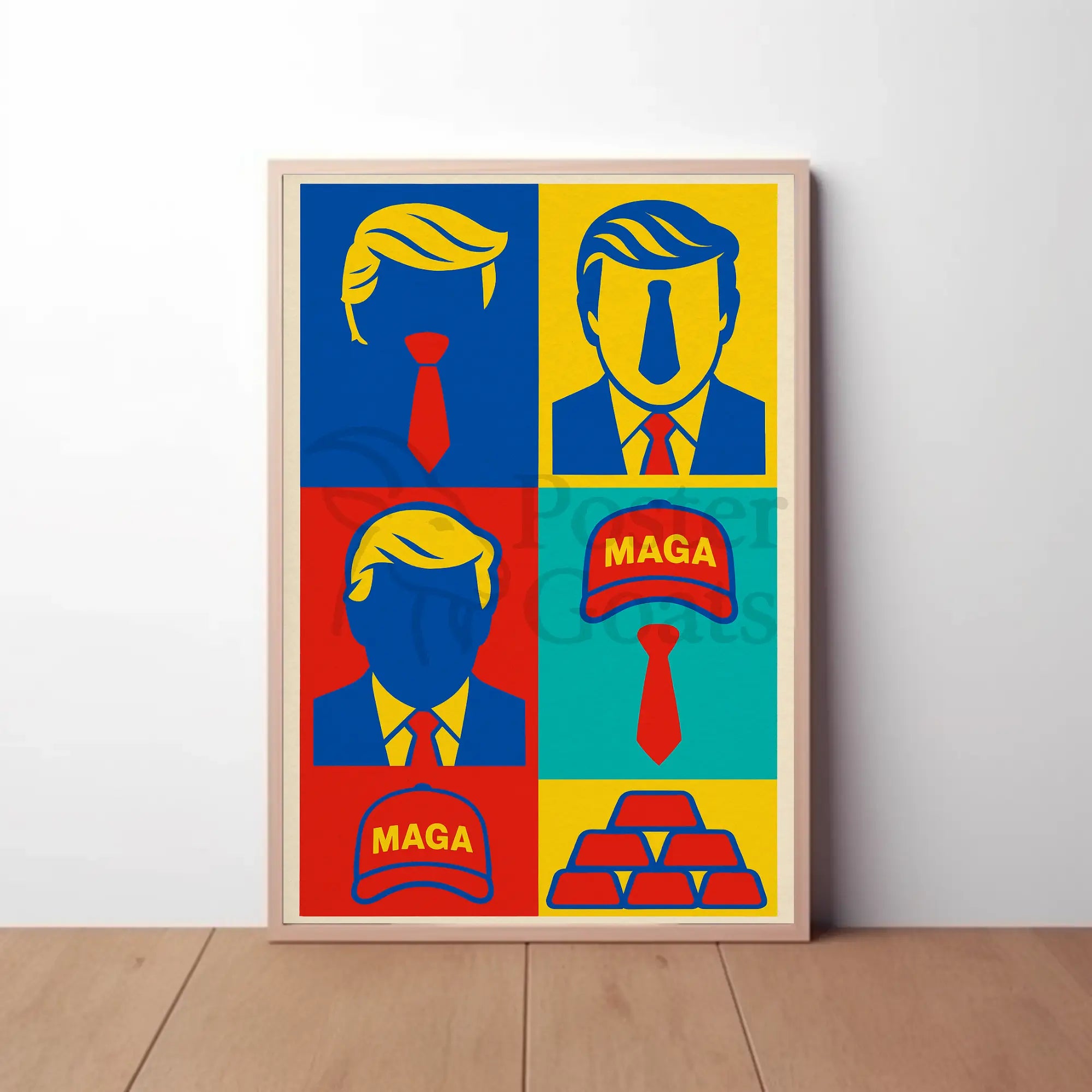 Bold Pop Art Poster Celebrating Contemporary Political Commentary PosterGoat