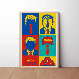 Bold Pop Art Poster Celebrating Contemporary Political Commentary PosterGoat