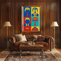 Bold Pop Art Poster Celebrating Contemporary Political Commentary PosterGoat