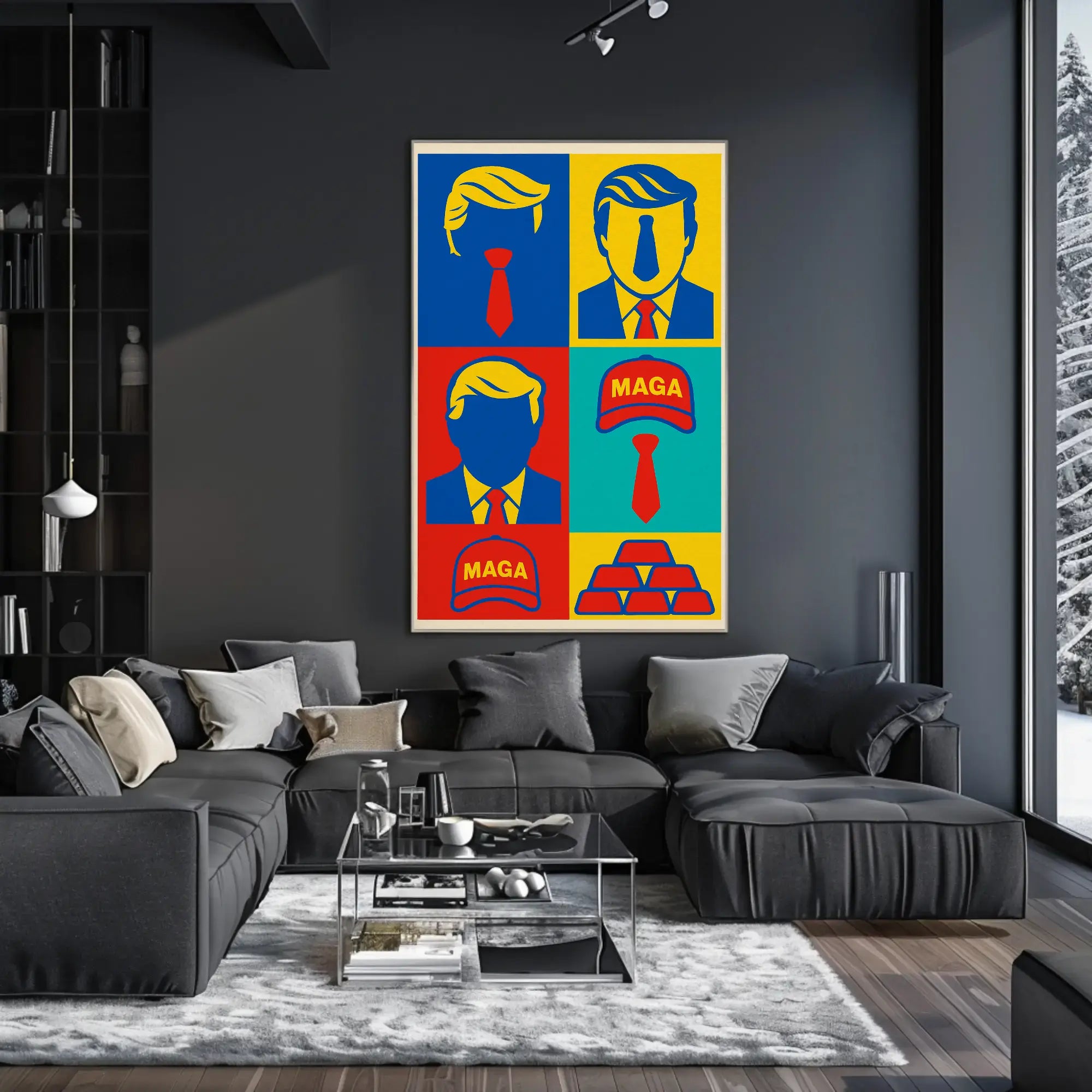 Bold Pop Art Poster Celebrating Contemporary Political Commentary PosterGoat