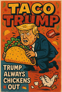 Bold Trump caricature satirical comic art political poster PosterGoat