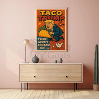 Bold Trump caricature satirical comic art political poster PosterGoat