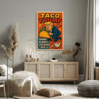 Bold Trump caricature satirical comic art political poster PosterGoat