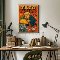 Bold Trump caricature satirical comic art political poster PosterGoat