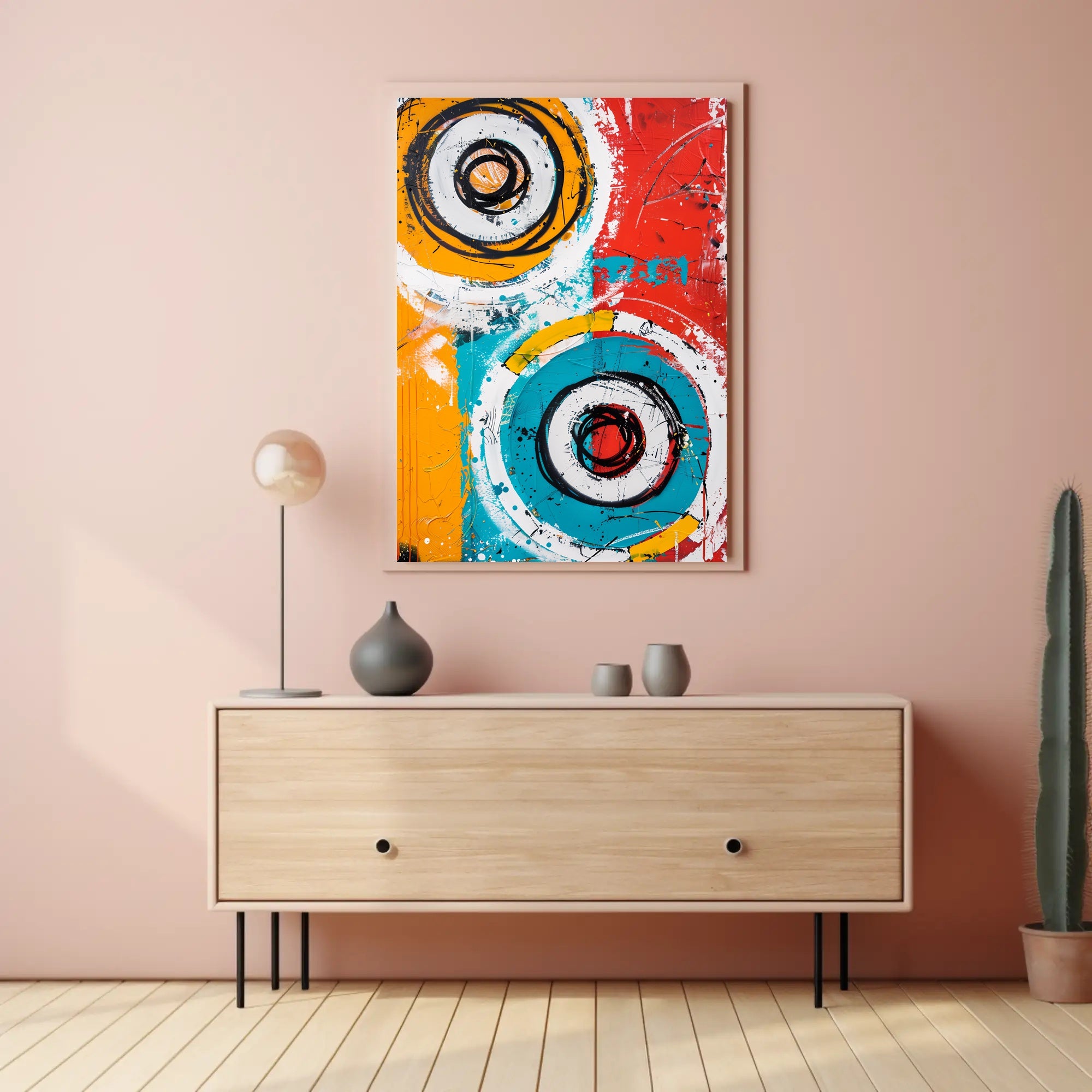 Bold Vibrant Circles Modern Abstract Art Poster PosterGoat