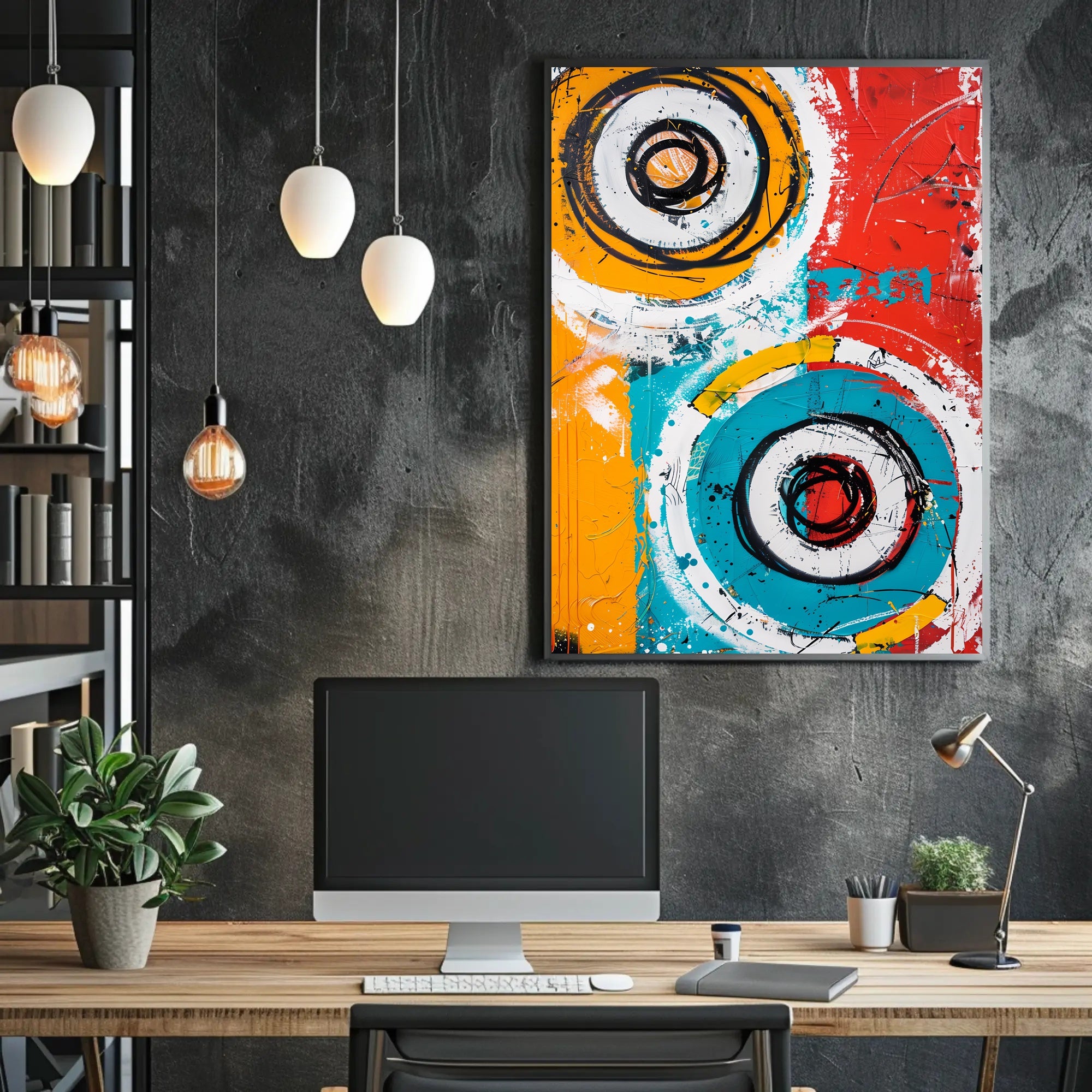 Bold Vibrant Circles Modern Abstract Art Poster PosterGoat