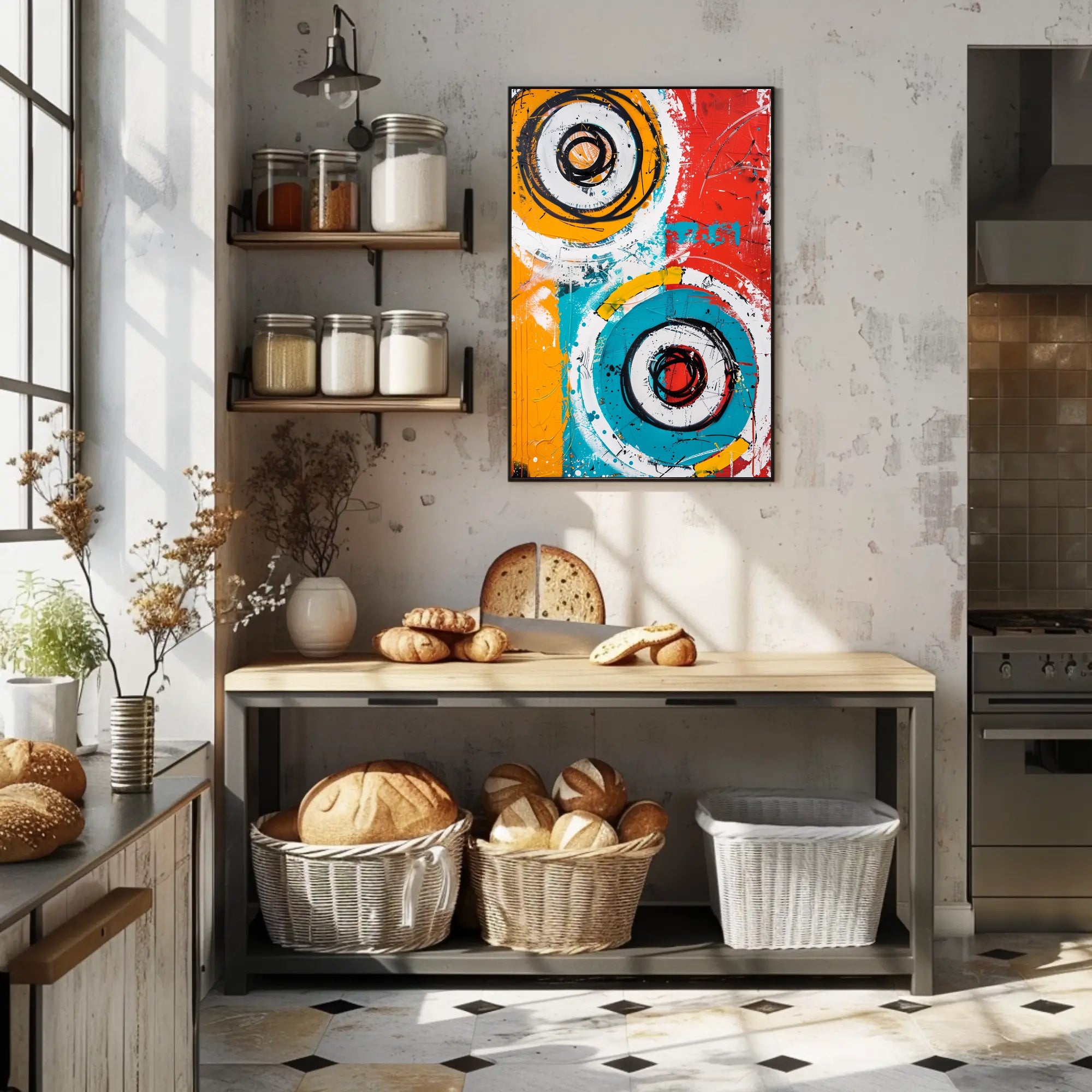 Bold Vibrant Circles Modern Abstract Art Poster PosterGoat