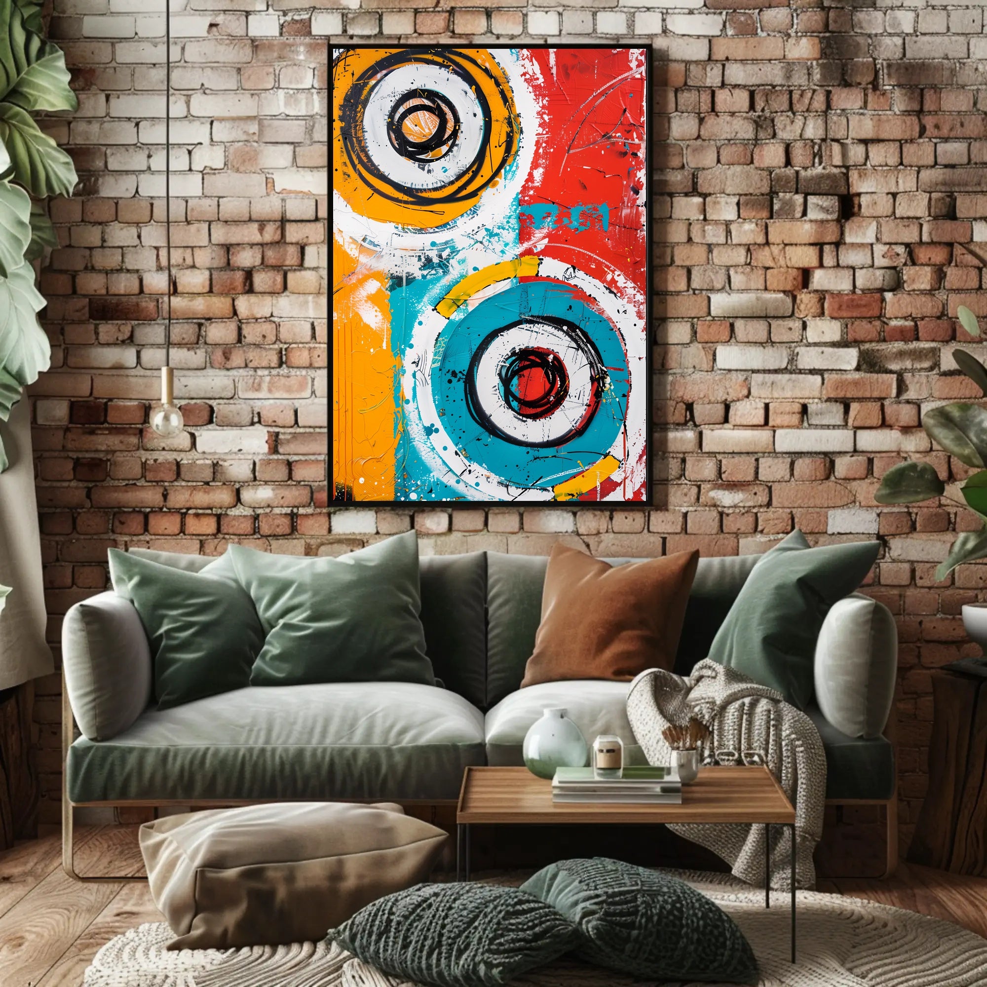 Bold Vibrant Circles Modern Abstract Art Poster PosterGoat