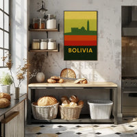 Bolivia Architecture Silhouette in Vibrant Colors Travel Poster PosterGoat