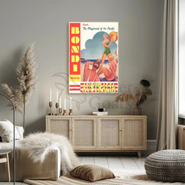 Bondi Beach Playground of the Pacific Vintage Travel Poster PosterGoat