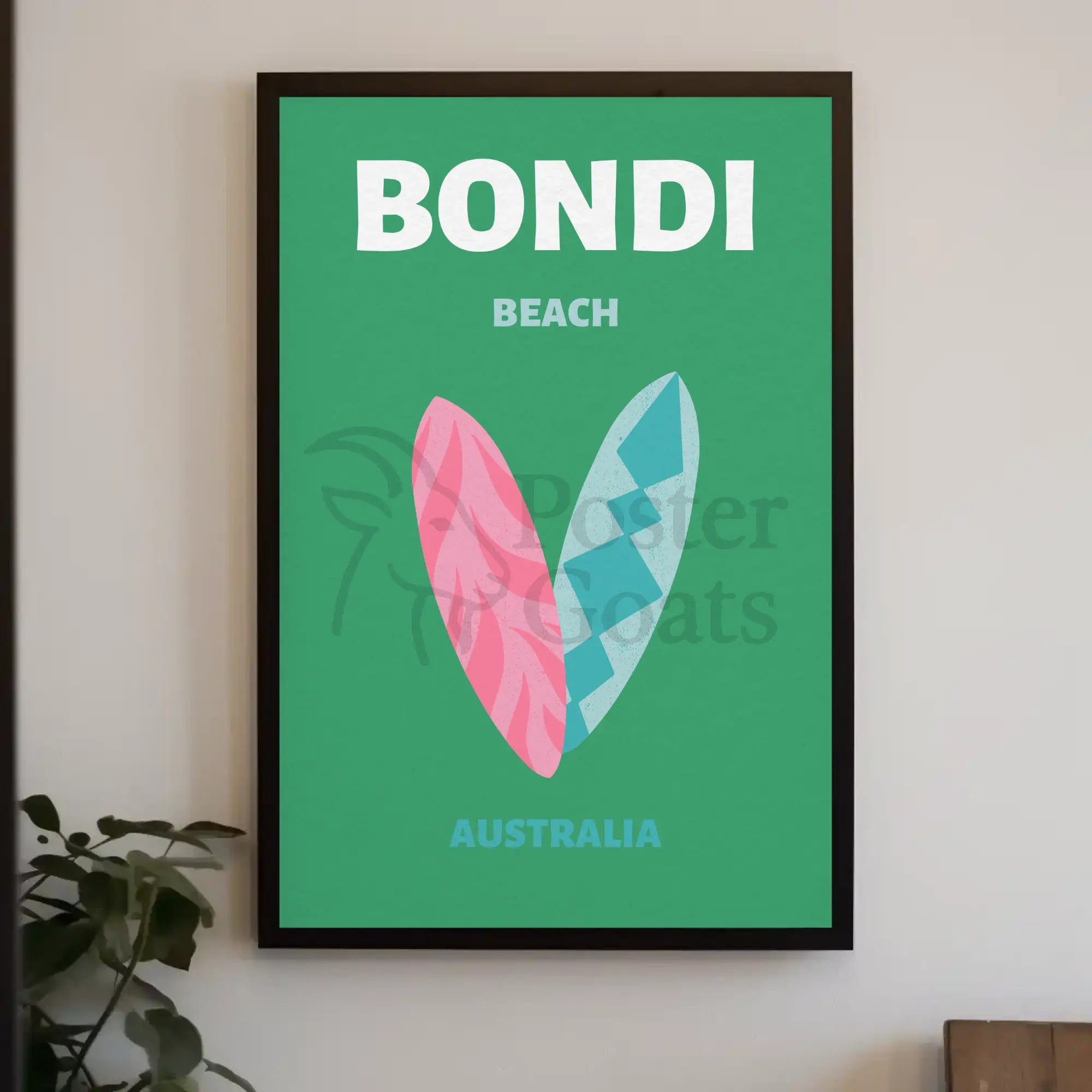 Bondi Beach Surfboards Travel Poster PosterGoat