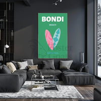 Bondi Beach Surfboards Travel Poster PosterGoat