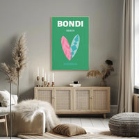 Bondi Beach Surfboards Travel Poster PosterGoat