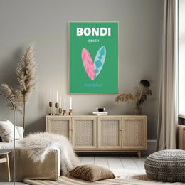 Bondi Beach Surfboards Travel Poster PosterGoat