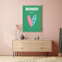 Bondi Beach Surfboards Travel Poster PosterGoat