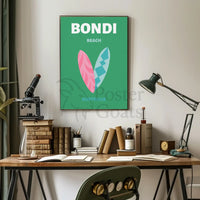 Bondi Beach Surfboards Travel Poster PosterGoat