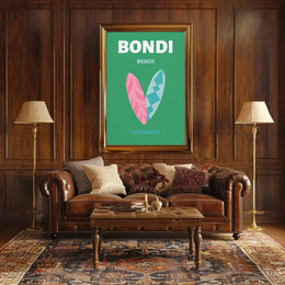 Bondi Beach Surfboards Travel Poster PosterGoat