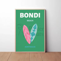 Bondi Beach Surfboards Travel Poster PosterGoat