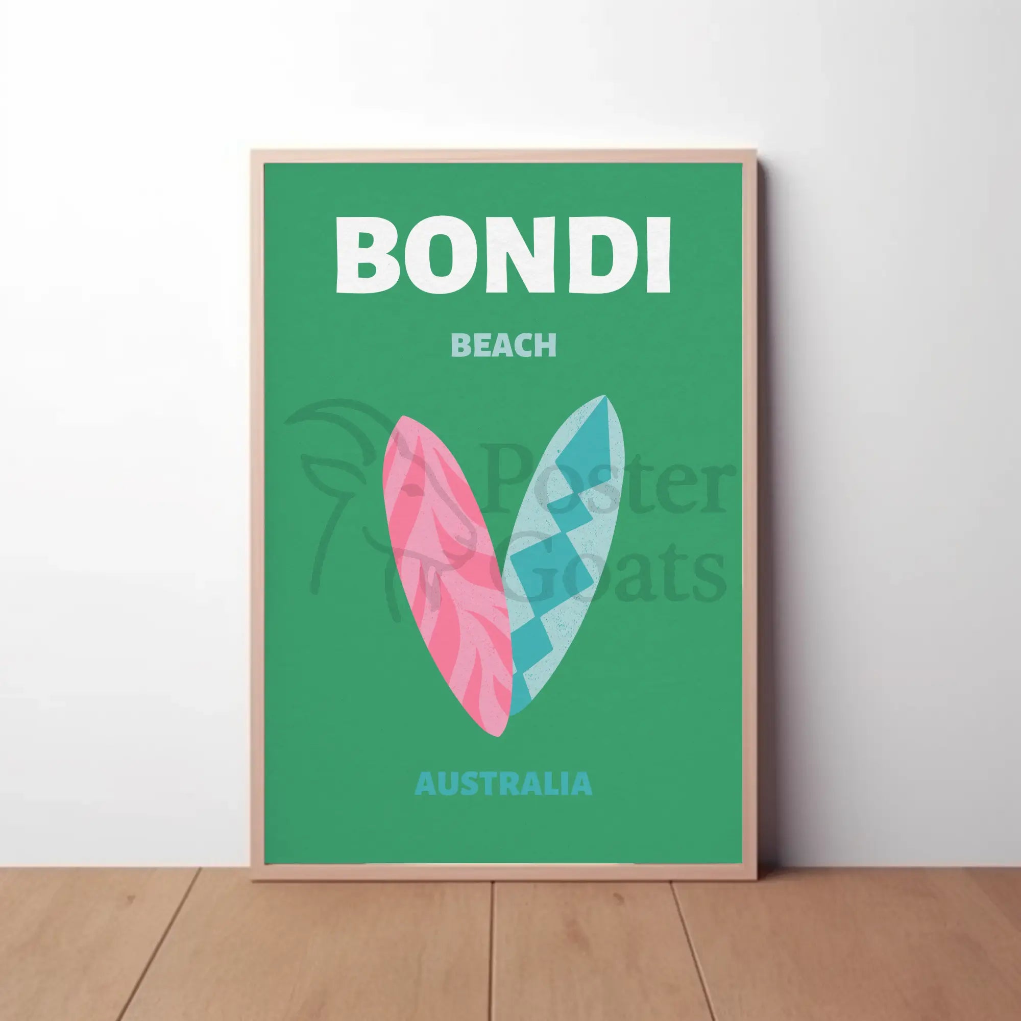 Bondi Beach Surfboards Travel Poster PosterGoat