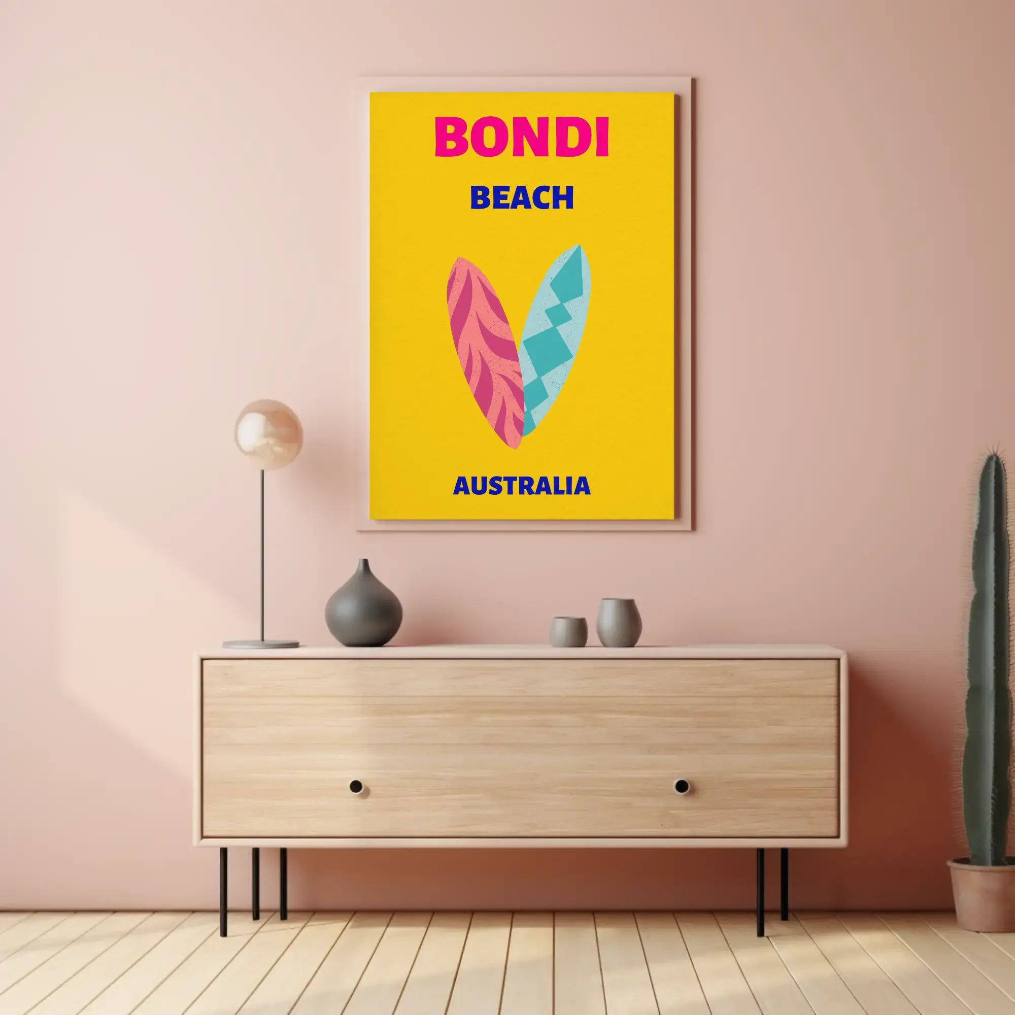 Bondi Beach Vibe: Surfing Adventure Travel Poster PosterGoat