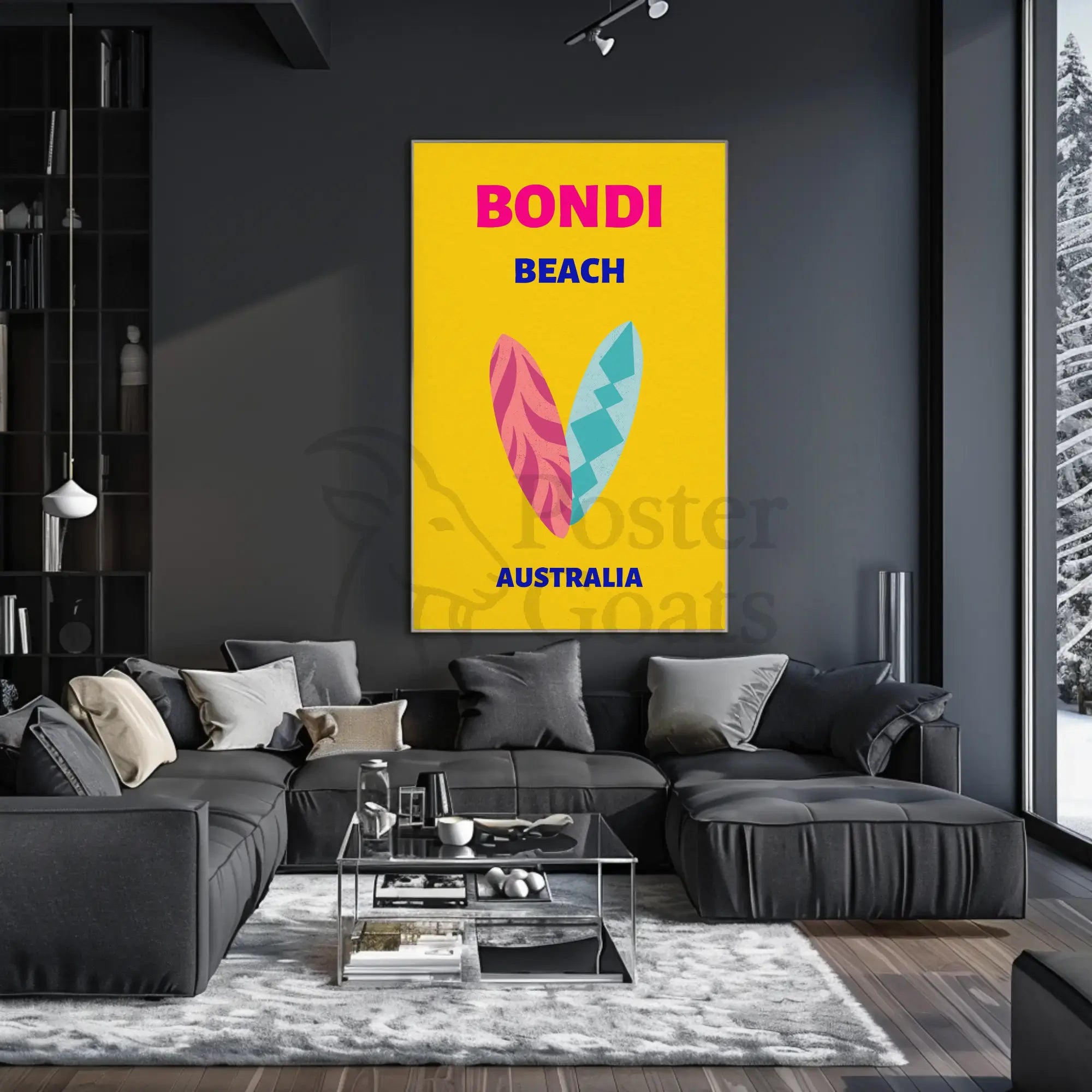 Bondi Beach Vibe: Surfing Adventure Travel Poster PosterGoat