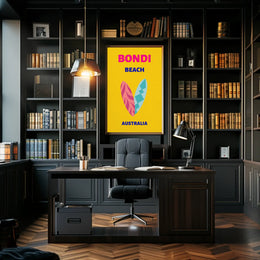 Bondi Beach Vibe: Surfing Adventure Travel Poster PosterGoat