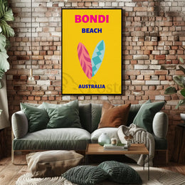 Bondi Beach Vibe: Surfing Adventure Travel Poster PosterGoat