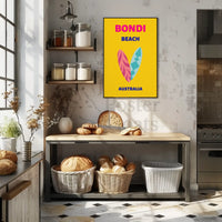 Bondi Beach Vibe: Surfing Adventure Travel Poster PosterGoat