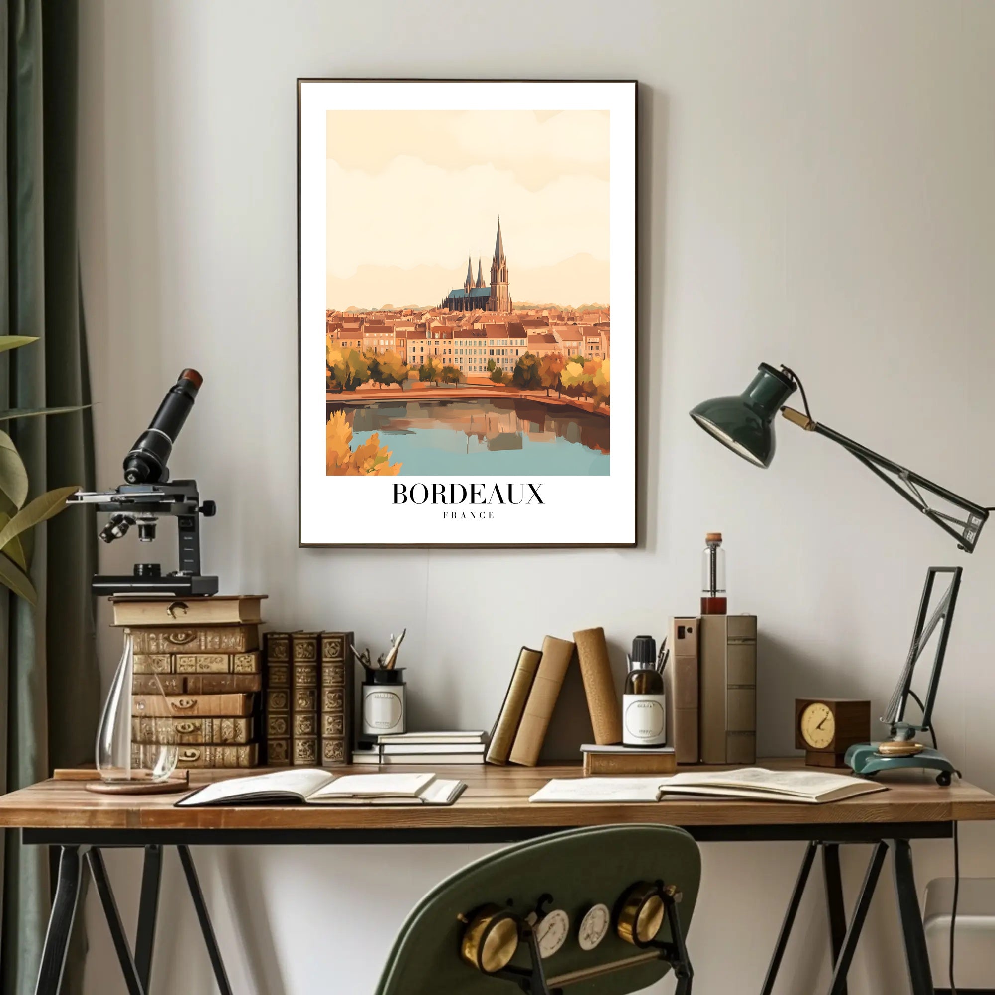 Bordeaux Cityscape Travel Art Print - Urban or Cityscape Poster PosterGoat