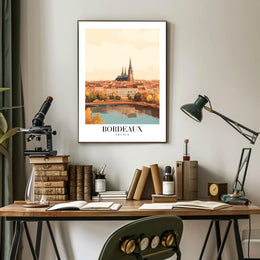 Bordeaux Cityscape Travel Art Print - Urban or Cityscape Poster PosterGoat
