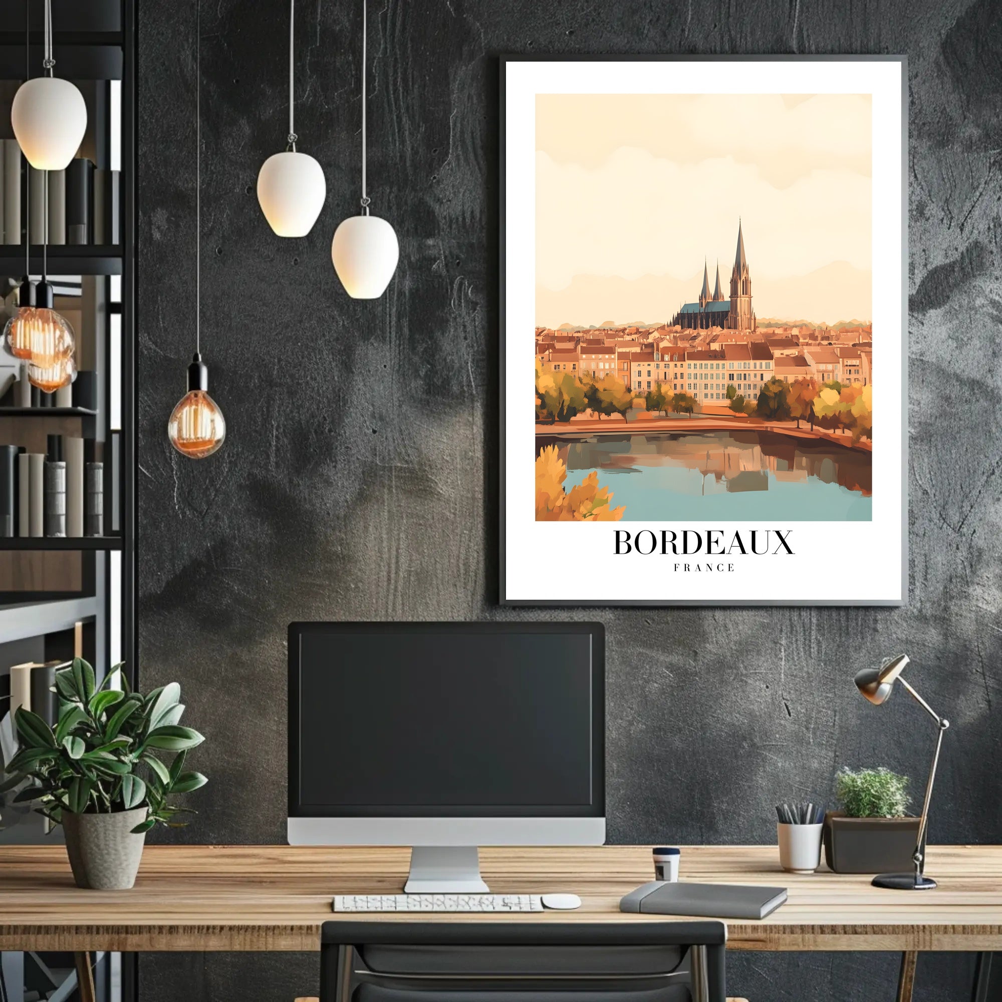 Bordeaux Cityscape Travel Art Print - Urban or Cityscape Poster PosterGoat