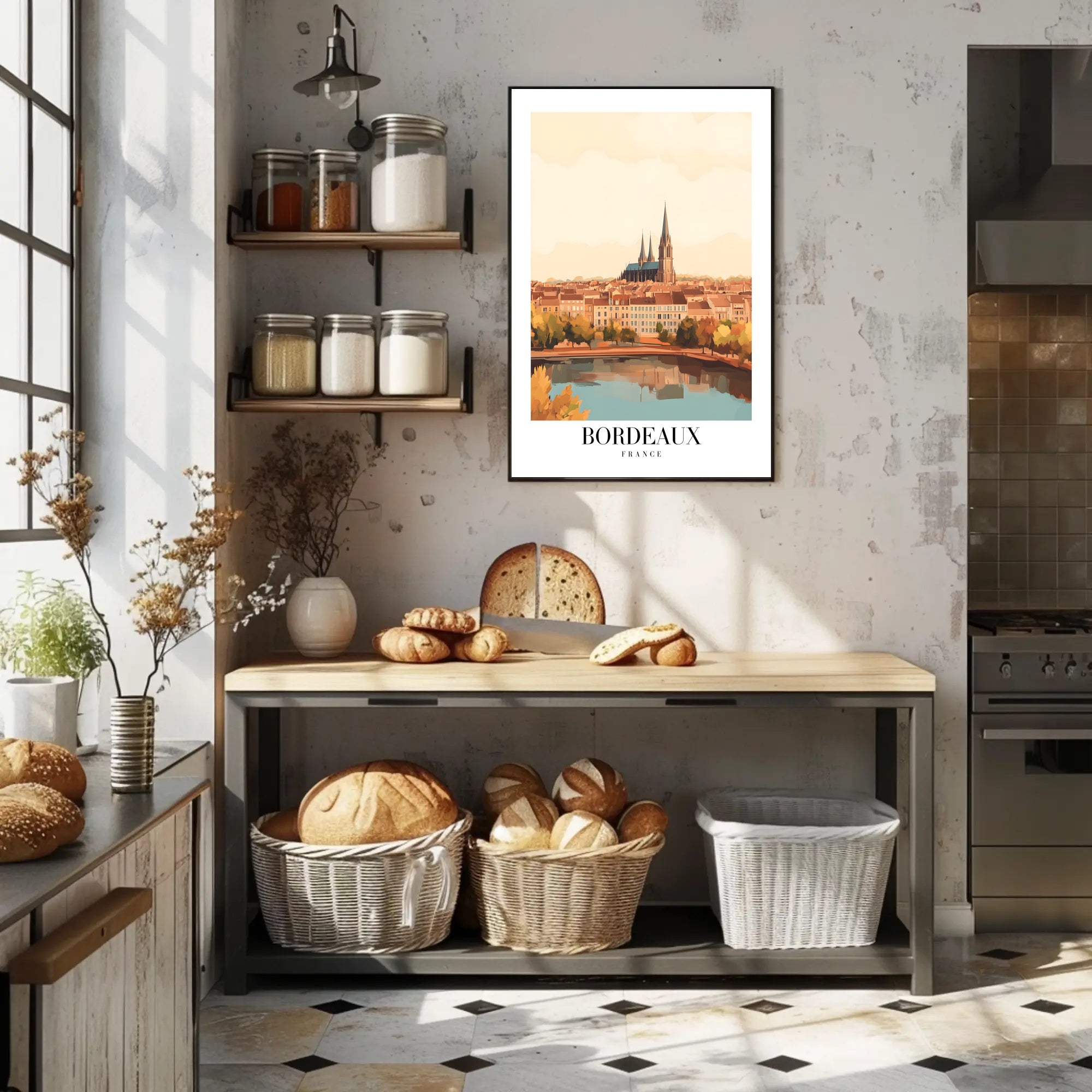 Bordeaux Cityscape Travel Art Print - Urban or Cityscape Poster PosterGoat