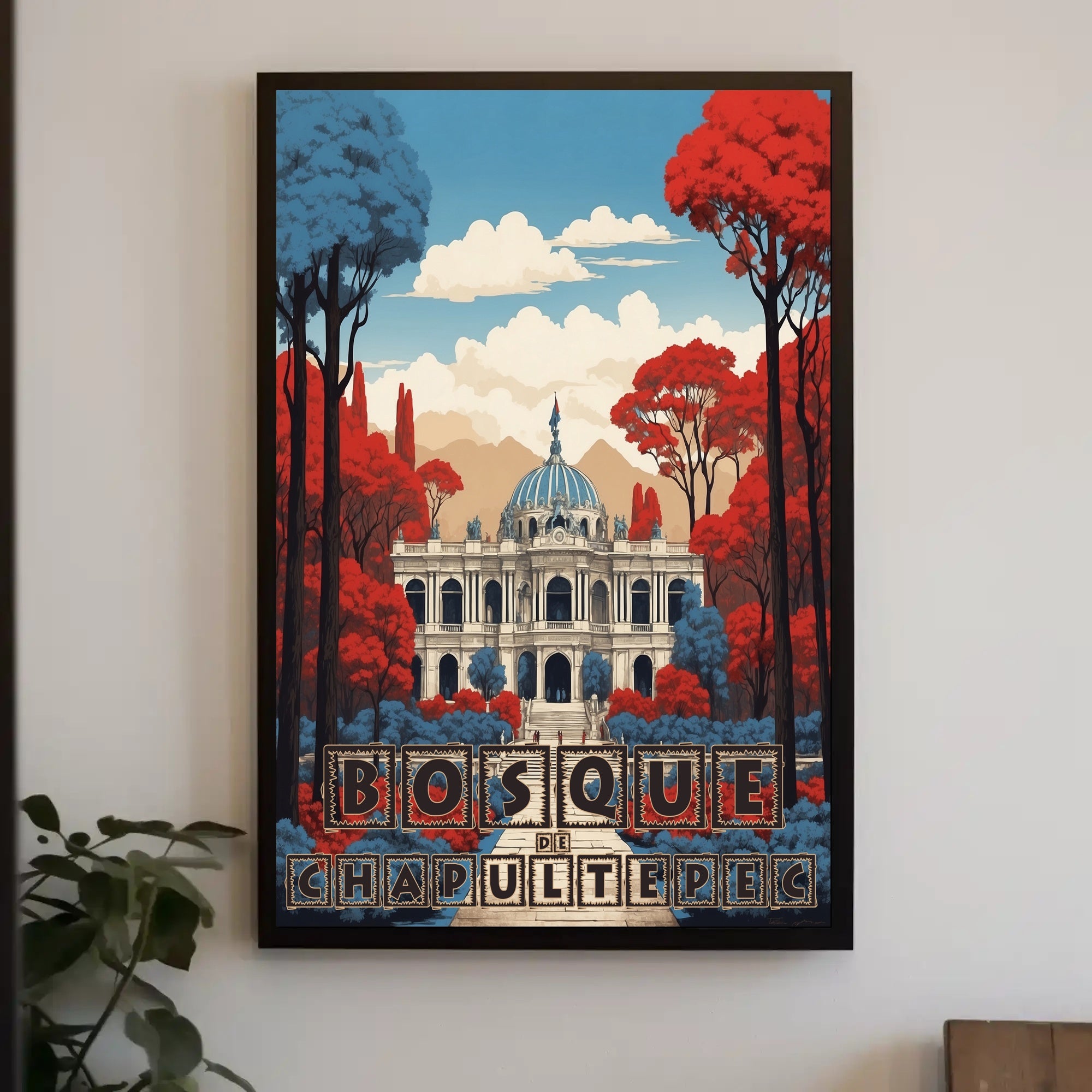 Bosque de Chapultepec Vibrant Fantasy Art Poster PosterGoat