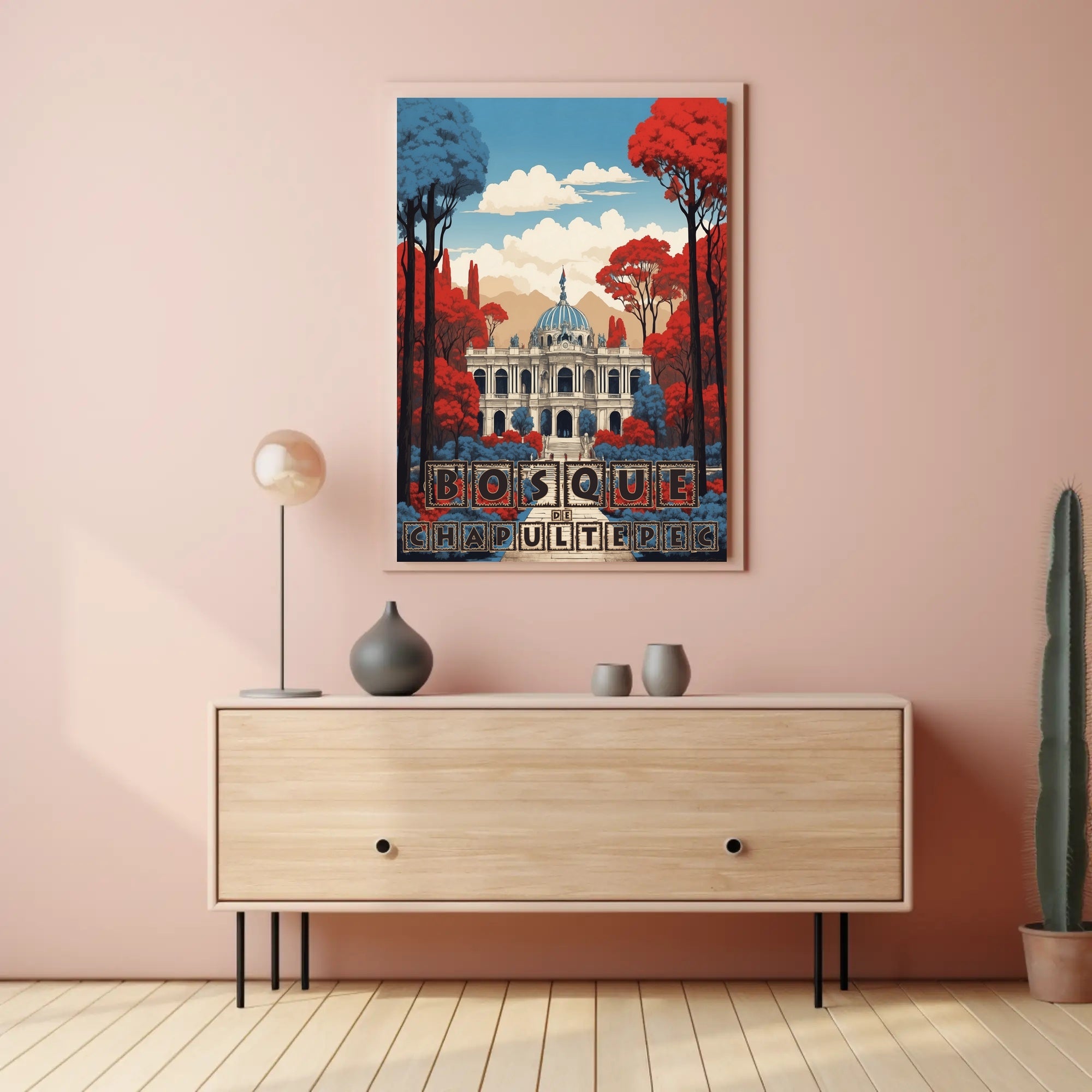Bosque de Chapultepec Vibrant Fantasy Art Poster PosterGoat