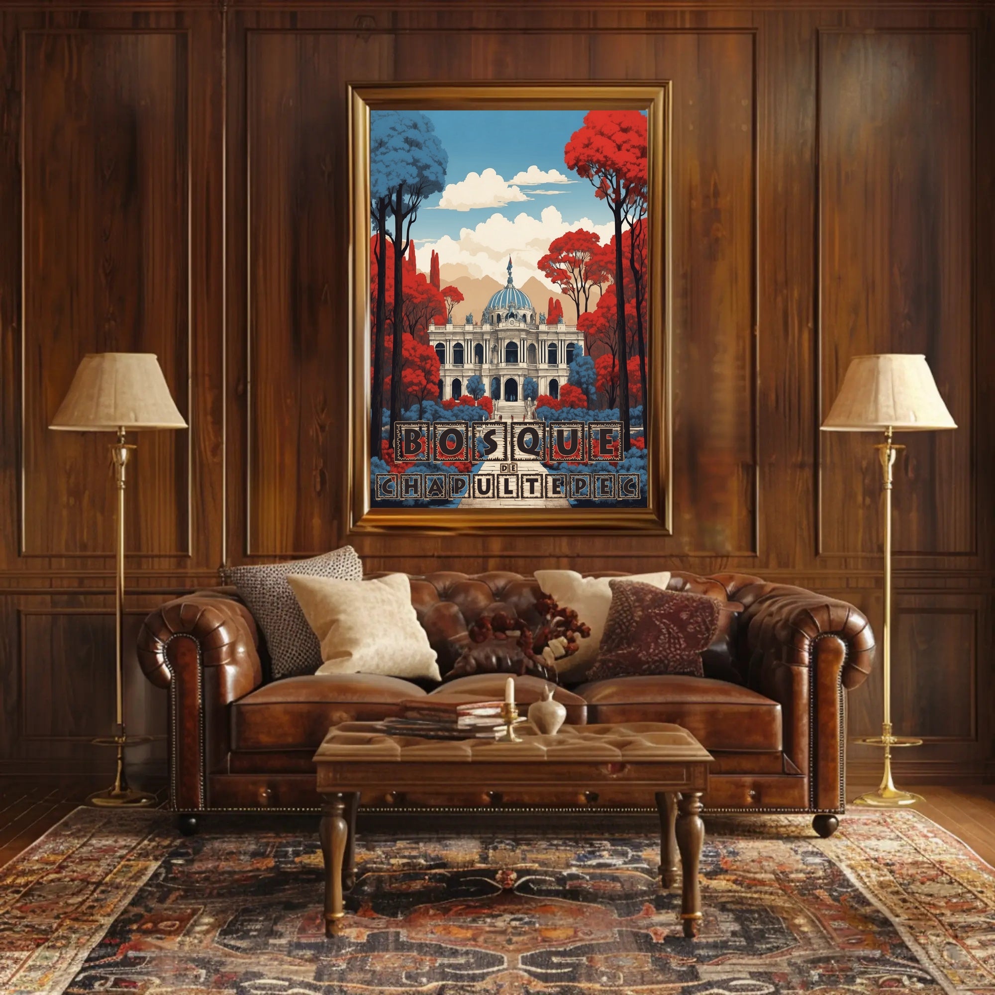 Bosque de Chapultepec Vibrant Fantasy Art Poster PosterGoat