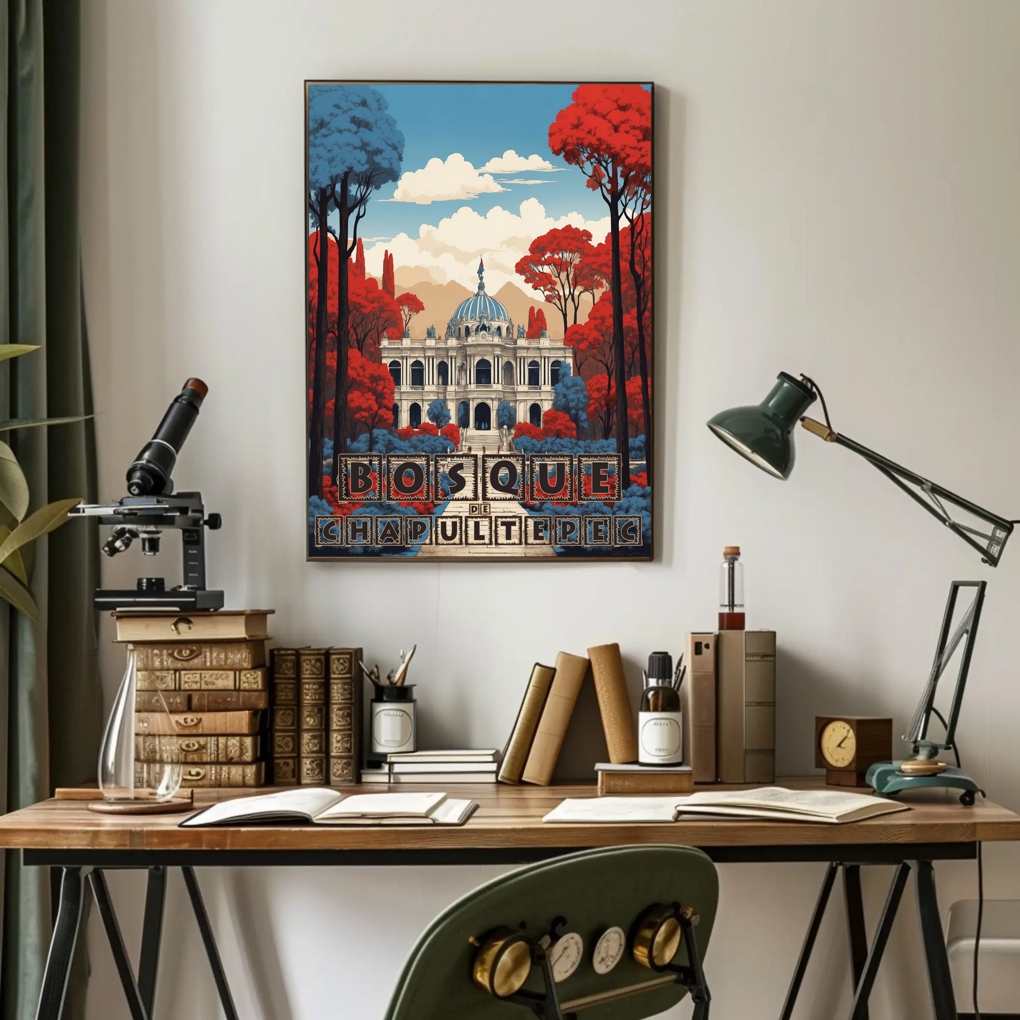 Bosque de Chapultepec Vibrant Fantasy Art Poster PosterGoat
