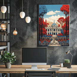 Bosque de Chapultepec Vibrant Fantasy Art Poster PosterGoat