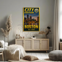Boston Cityscape Commemorative Heritage Art Poster PosterGoat