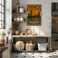 Boston Vintage Skyline Travel Poster PosterGoat