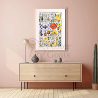 Botanical Science Study of 18th Century Flowers Poster PosterGoat