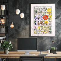 Botanical Science Study of 18th Century Flowers Poster PosterGoat