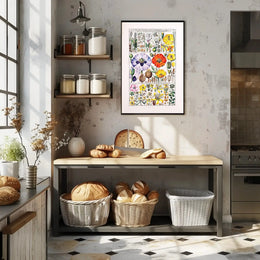Botanical Science Study of 18th Century Flowers Poster PosterGoat