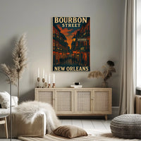 Bourbon Street Nightlife Vintage Travel Poster PosterGoat