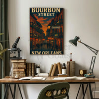 Bourbon Street Nightlife Vintage Travel Poster PosterGoat