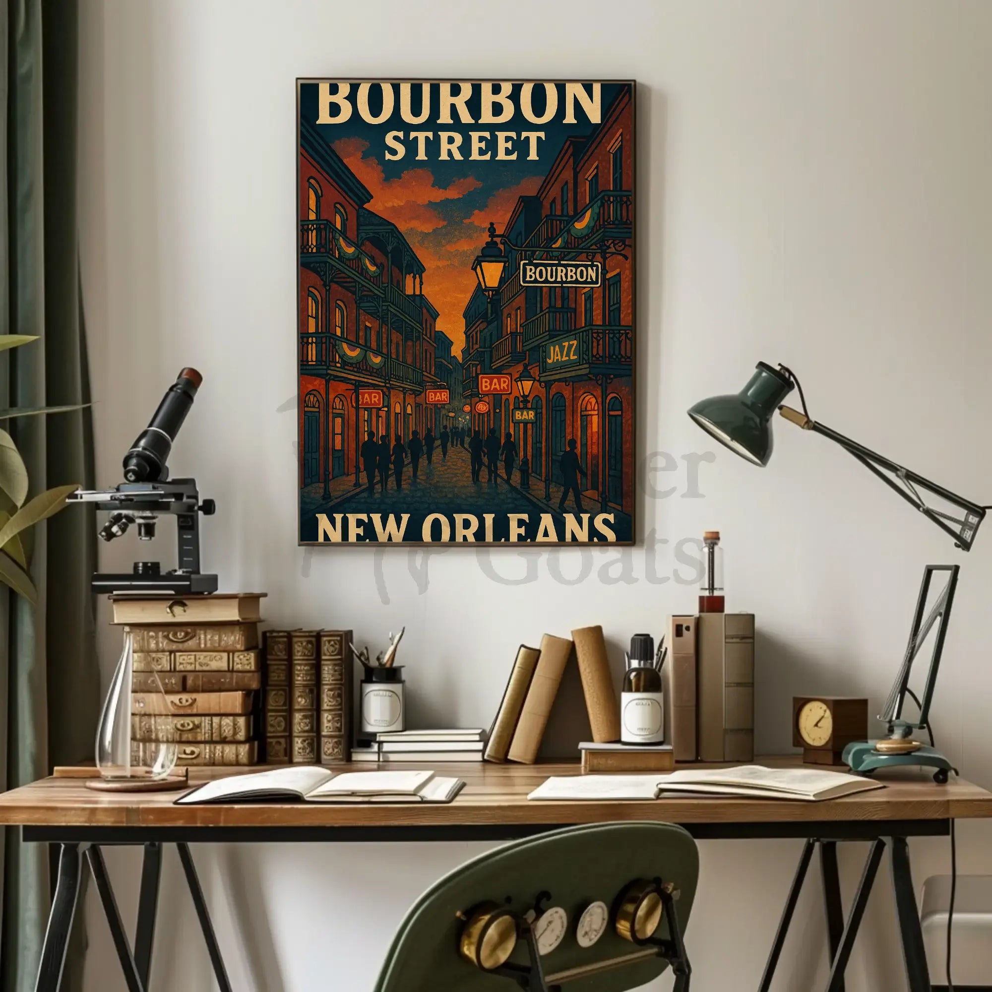 Bourbon Street Nightlife Vintage Travel Poster PosterGoat