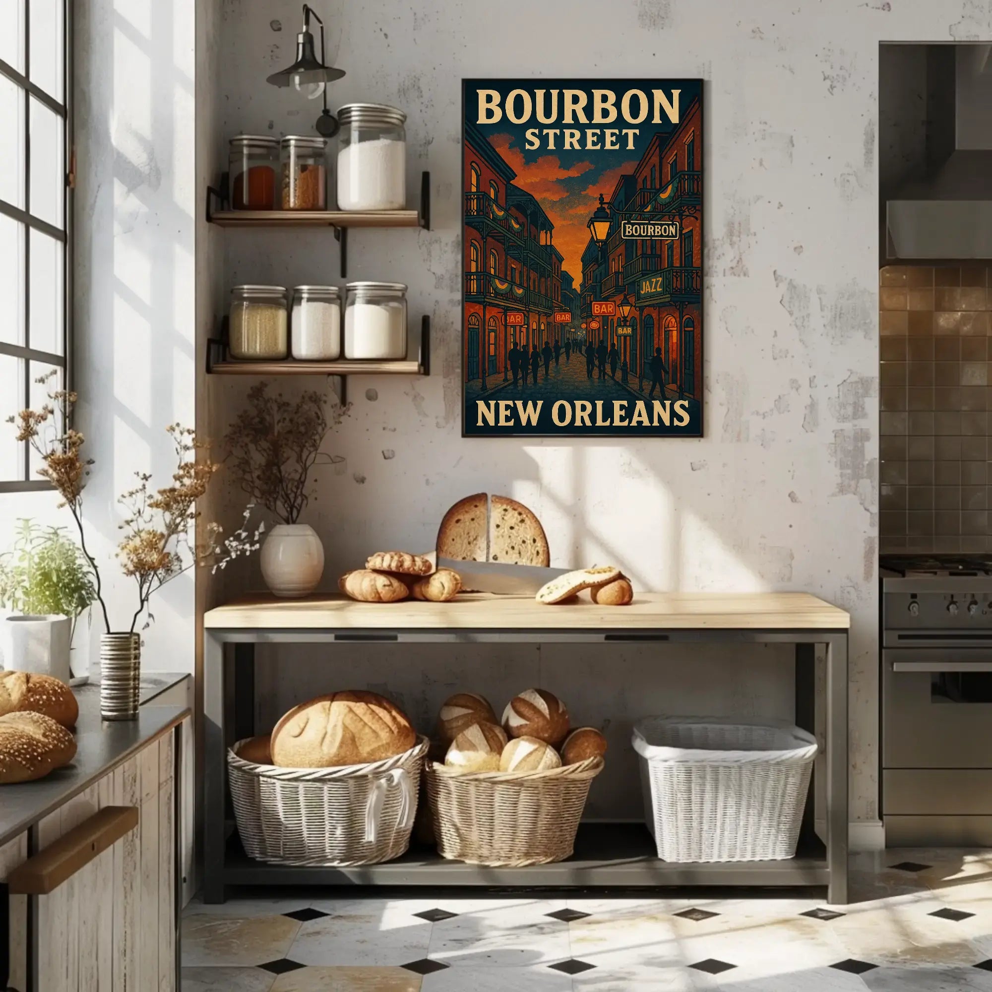 Bourbon Street Nightlife Vintage Travel Poster PosterGoat
