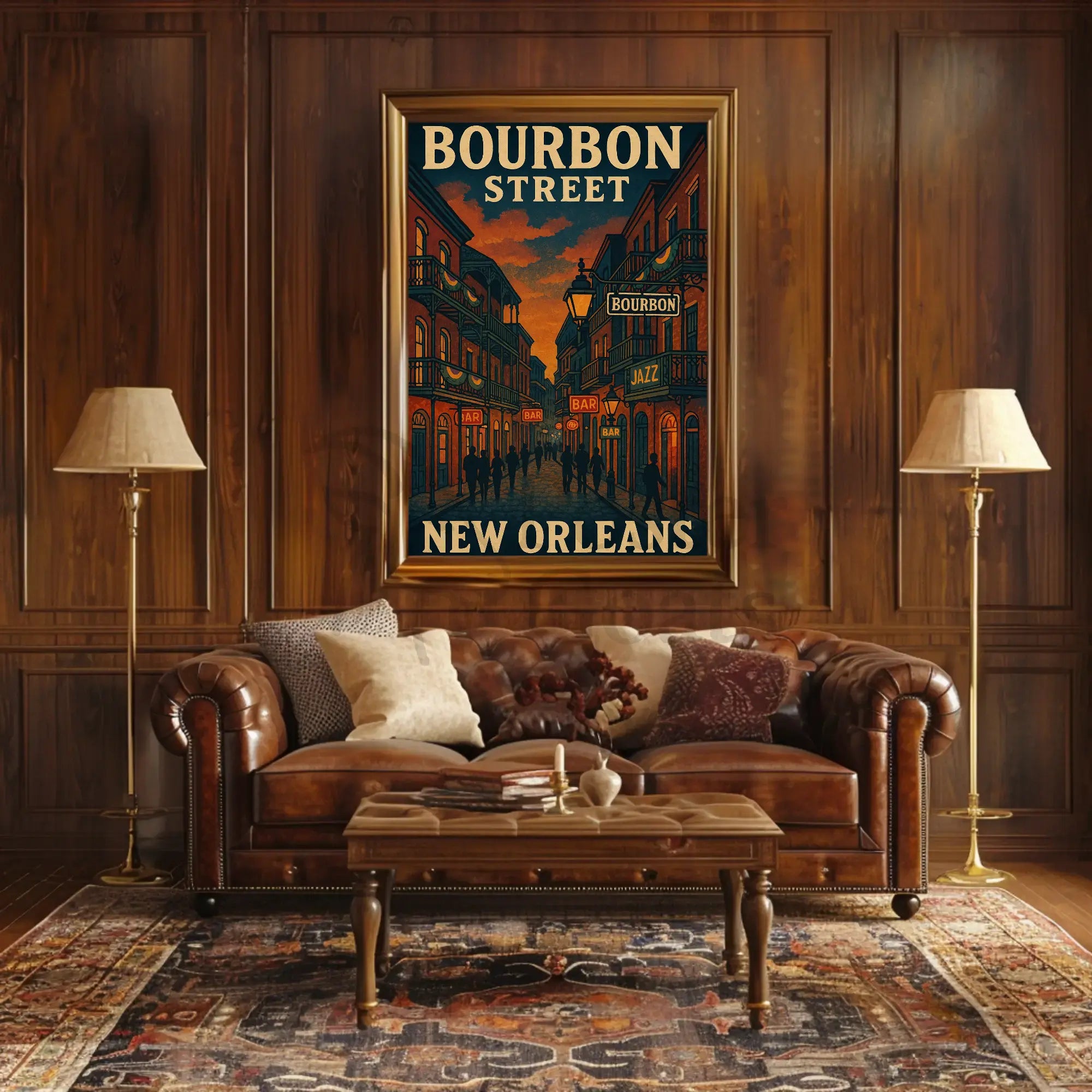 Bourbon Street Nightlife Vintage Travel Poster PosterGoat