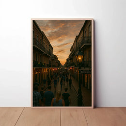Bourbon Street Sunset New Orleans Travel Poster PosterGoat